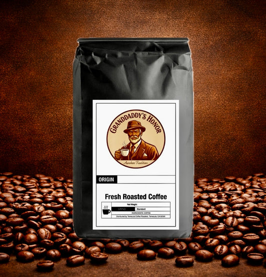 Granddaddy’s Honor Premium Specialty Coffee, freshly roasted for bold flavor, smooth intensity, and rich aroma.